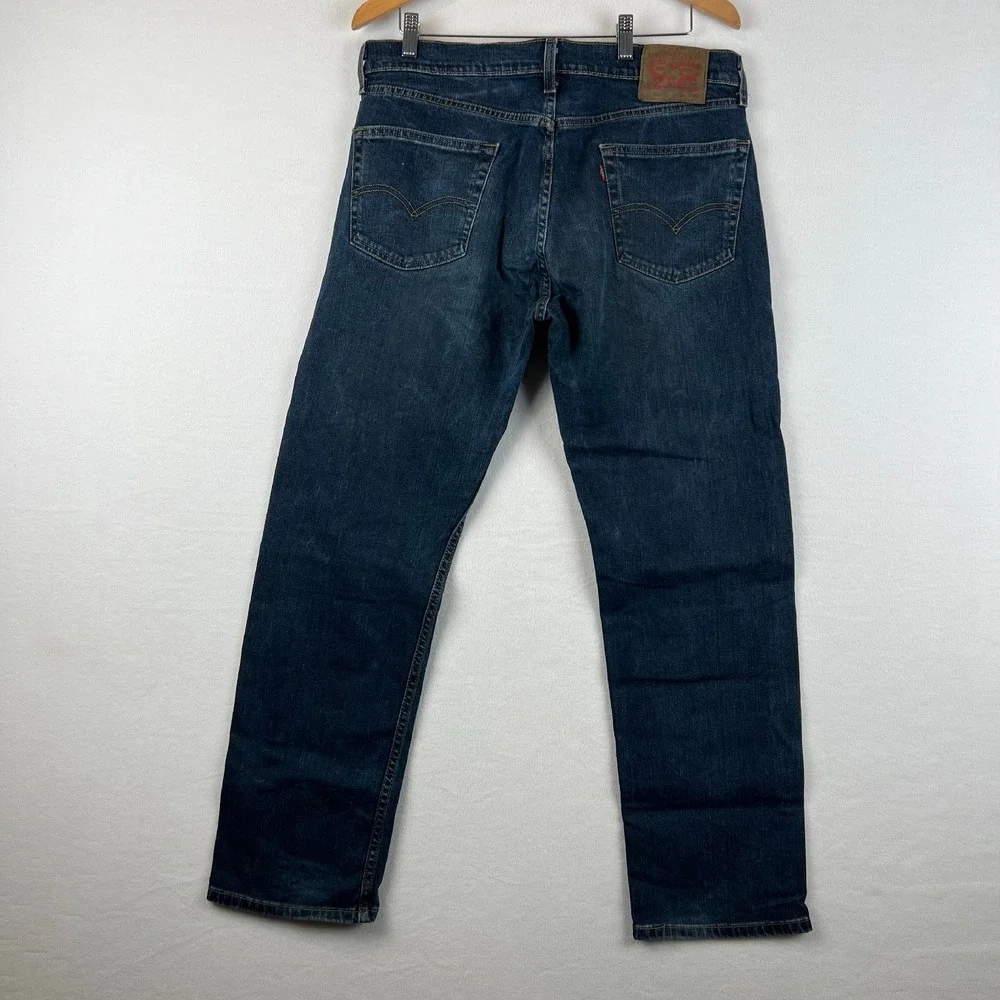 Levis 505 Jeans Mens 34x30 Regular Fit Dark Wash Denim Pants Classic‎
